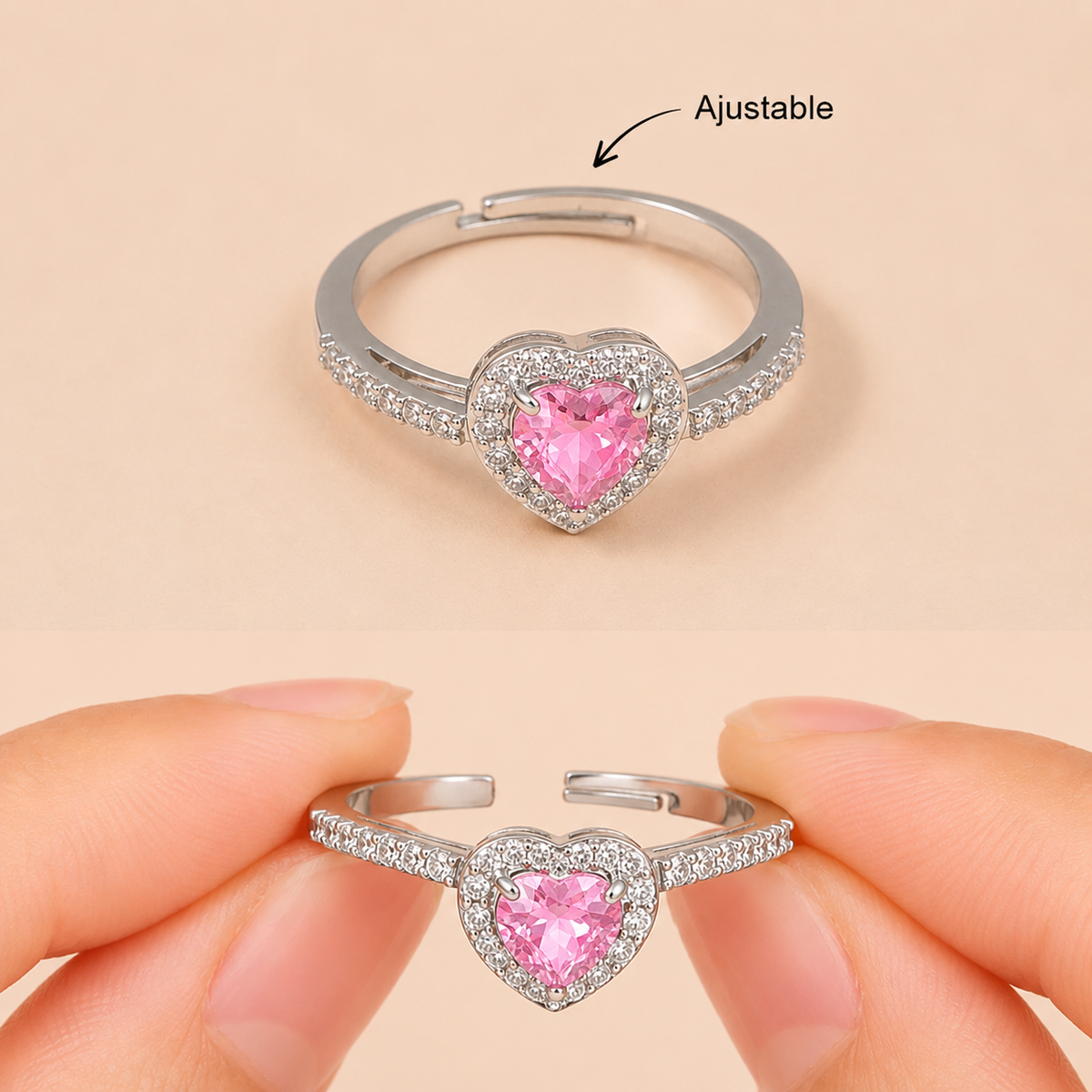 Dulce Encanto™ – Set Esfera Rosada + Anillo de Corazón