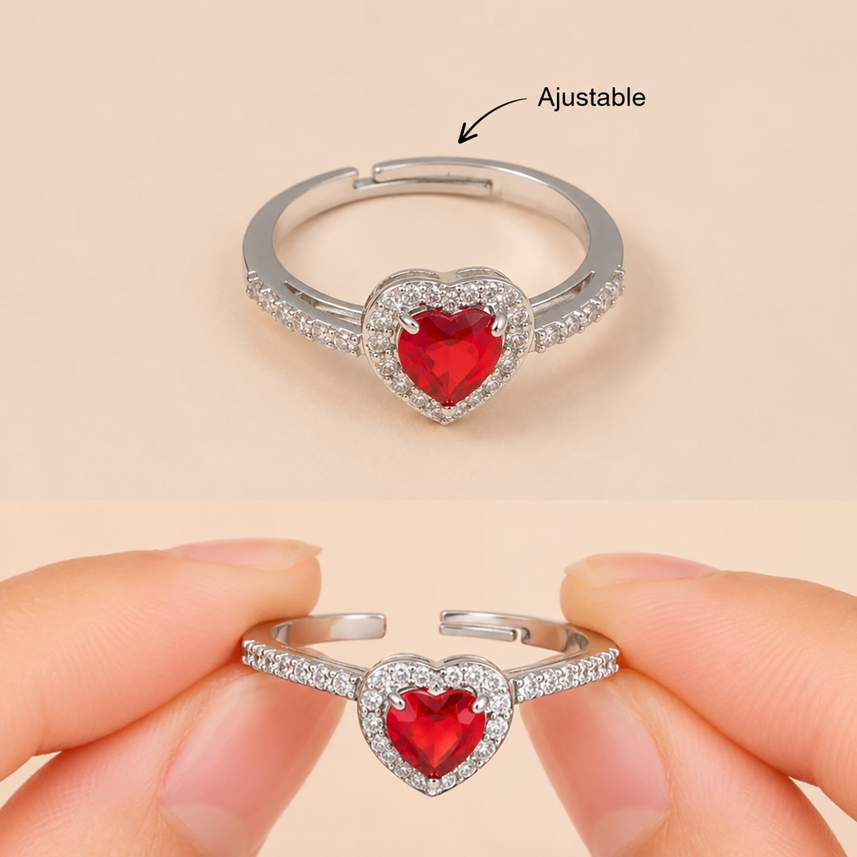 Pasión Infinita™ – Set Esfera Roja + Anillo de Corazón
