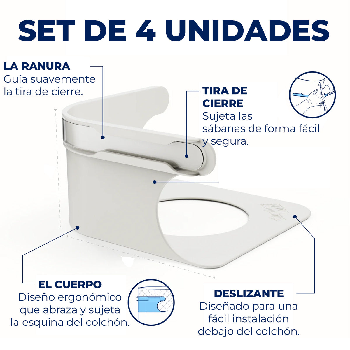 Sujetadores de Sábanas KIT x4